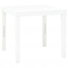 Dārza galds, 78x78x72 cm, balta plastmasa