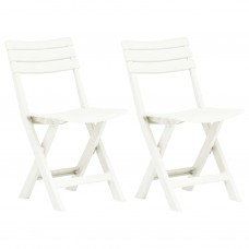 Saliekami dārza krēsli, 2 gab., balta plastmasa
