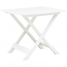 Saliekams dārza galds, balts, 79x72x70 cm, plastmasa