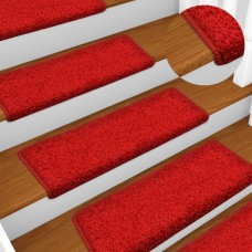 Kāpņu paklāji, 15 gab., 65x21x4 cm, sarkani