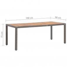Dārza galds, 190x90x75 cm, pe rotangpalma, akācijas masīvkoks
