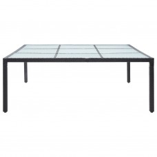 Dārza galds, 200x200x74 cm, melna pe rotangpalma