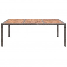 Dārza galds, 200x150x74 cm, pelēka pe rotangpalma, akācija