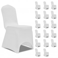 Krēslu pārvalki, 18 gab., balts elastīgs audums