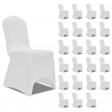 Krēslu pārvalki, 24 gab., balts elastīgs audums