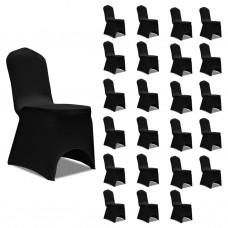 Krēslu pārvalki, 24 gab., melns elastīgs audums