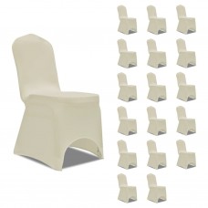 Krēslu pārvalki, 18 gab., krēmkrāsas elastīgs audums