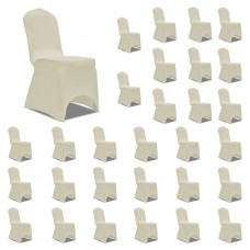 Krēslu pārvalki, 30 gab., krēmkrāsas elastīgs audums