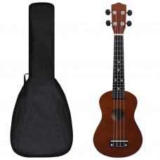 Soprāna bērnu ukulele ar somu, tumša koka krāsā, 23"