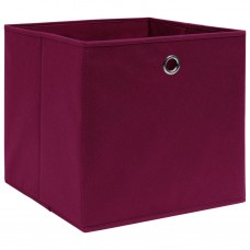 Uzglabāšanas kastes, 10 gab., 32x32x32 cm, tumši sarkans audums