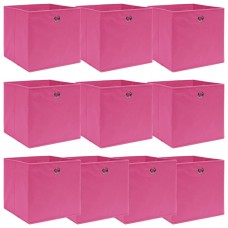 Uzglabāšanas kastes, 10 gab., rozā, 32x32x32 cm, audums