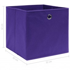 Uzglabāšanas kastes, 4 gab., violetas, 32x32x32 cm, audums