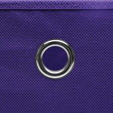 uzglabāšanas kastes ar vāku, 4 gb., 32x32x32 cm, violets audums