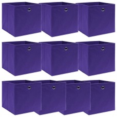 Uzglabāšanas kastes, 10 gab., violetas, 32x32x32 cm, audums