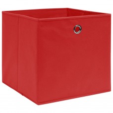 Uzglabāšanas kastes, 10 gab., 32x32x32 cm, sarkans audums
