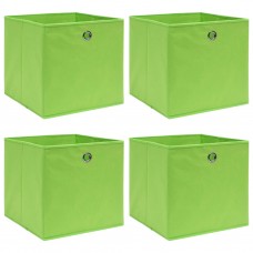 Uzglabāšanas kastes, 4 gab., zaļas, 32x32x32 cm, audums
