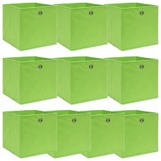 Uzglabāšanas kastes, 10 gab., zaļas, 32x32x32 cm, audums