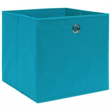 uzglabāšanas kastes, 4 gab., zilas, 32x32x32 cm, audums