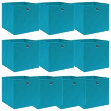 Uzglabāšanas kastes, 10 gab., zilas, 32x32x32 cm, audums