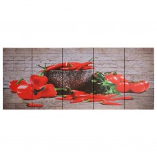 Audekla sienas gleznu komplekts, paprika, krāsaina, 150x60 cm