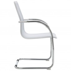 Konsoles biroja krēsls, balta mākslīgā āda