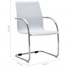 Konsoles biroja krēsls, balta mākslīgā āda
