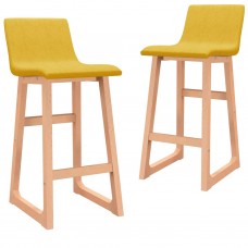 Bāra krēsli, 2 gab., sinepju dzeltens audums