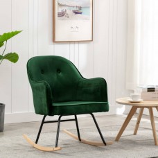 Šūpuļkrēsls, tumši zaļš samts