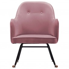 Šūpuļkrēsls, rozā samts