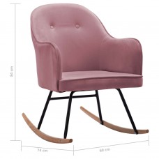 Šūpuļkrēsls, rozā samts