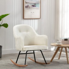 Šūpuļkrēsls, krēmbalts samts