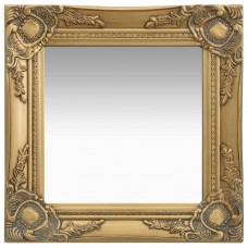 Baroka stila sienas spogulis, 40x40 cm, zelta krāsā