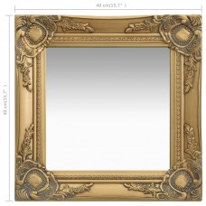 Baroka stila sienas spogulis, 40x40 cm, zelta krāsā