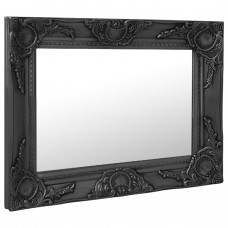 Baroka stila sienas spogulis, 50x40 cm, melns