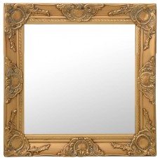 Baroka stila sienas spogulis, 50x50 cm, zelta krāsā