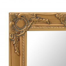 Baroka stila sienas spogulis, 50x50 cm, zelta krāsā