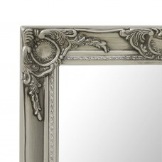 Baroka stila sienas spogulis, 50x60 cm, sudraba krāsā