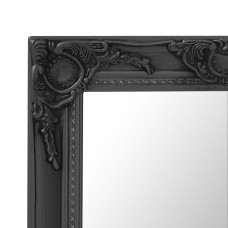 Baroka stila sienas spogulis, 50x60 cm, melns