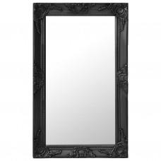 Baroka stila sienas spogulis, 50x80 cm, melns