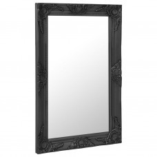 Baroka stila sienas spogulis, 50x80 cm, melns