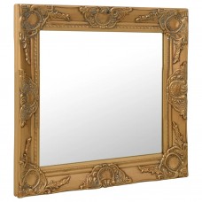 Baroka stila sienas spogulis, 60x60 cm, zelta krāsā