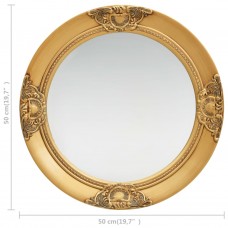 Baroka stila sienas spogulis, 50 cm, zelta krāsā