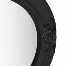Baroka stila sienas spogulis, 50 cm, melns