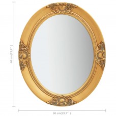 Baroka stila sienas spogulis, 50x60 cm, zelta krāsā