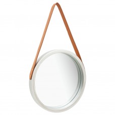 Sienas spogulis ar siksnu, 40 cm, sudraba krāsā