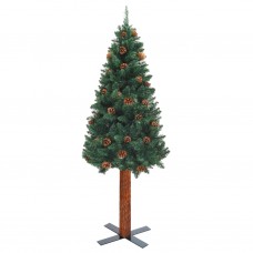 Ziemassvētku egle, dabīgs koks un čiekuri, zaļa, 150 cm, pvc