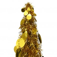 Mākslīgā ziemassvētku egle, saliekama, 120 cm, zeltaina, pet