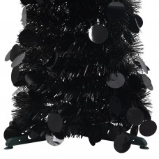 Mākslīgā ziemassvētku egle, saliekama, melna, 150 cm, pet