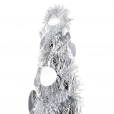 Mākslīgā ziemassvētku egle, saliekama, sudrabaina, 150 cm, pet