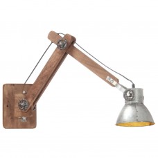 Sienas lampa, industriāls stils, sudrabaina, apaļa, e27